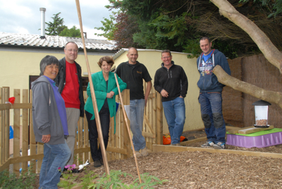 The very kind people who donated their time to build and plant the garden - and me!